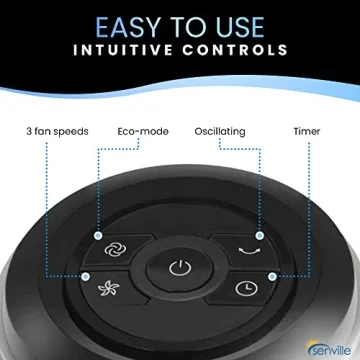 Senville 42" Quiet Tower Fan with Remote Control and Timer