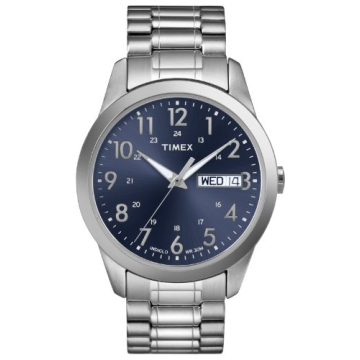 Timex Men's South Street Sport 36mm Silver-Tone Watch with Blue Dial