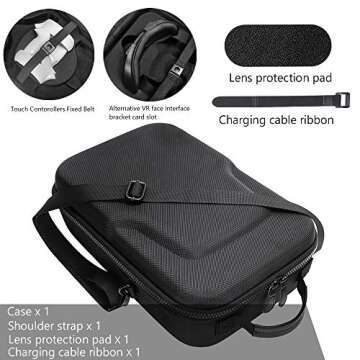 HIJIAO Hard Travel Case for Oculus Quest 2 & Quest VR Gaming Headset and Controllers Accessories Waterproof Shockproof Carring case (Black)