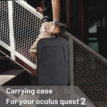 HIJIAO Hard Travel Case for Oculus Quest 2 & Quest VR Gaming Headset and Controllers Accessories Waterproof Shockproof Carring case (Black)