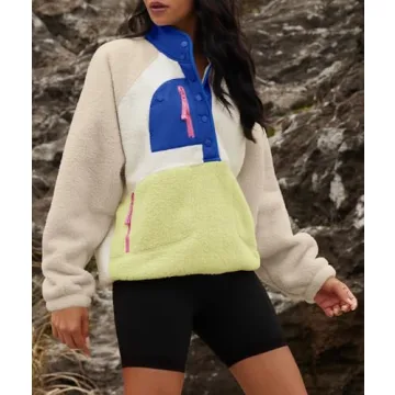 Yanekop Women's Fuzzy Fleece Sherpa Sweatshirt