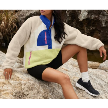 Yanekop Women's Fuzzy Fleece Sherpa Sweatshirt