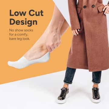 No Show Socks Womens Invisible Liner, Non Slip & Low Cut, Casual & Formal Wear, Soft & Stretchable, 3 Pairs Medium Size 7-8, White Color