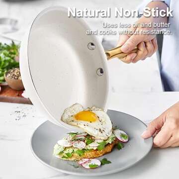 Ceramic Pots and Pans Set - Kitchen Cookware Sets Nontsick Non Toxic Cookware Set With Dutch Oven, Frying Pan, Saucepan, Sauté Pan, Cooking Utensils Set, Gold Pots and Pans for Cooking Set Gifts