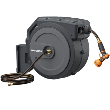 Giraffe Tools AW40 Retractable Hose Reel - 90 ft Heavy Duty Automatic Rewind