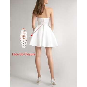 Leeskoot Short Wedding Dresses for Women 2025 A-Line Satin Strapless Prom Dress