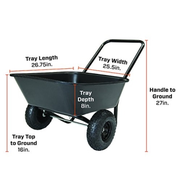 Garden Star Garden Barrow - Durable Dual-Wheel Cart for Gardens