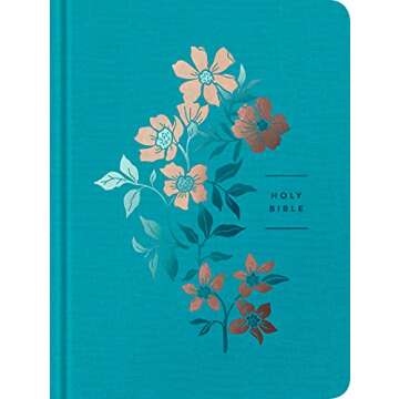 NLT Wide Margin Bible, Filament Enabled (Hardcover Cloth, Ocean Blue Floral, Red Letter)