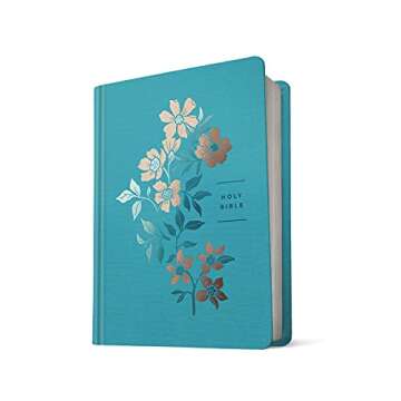 NLT Wide Margin Bible, Filament Enabled (Hardcover Cloth, Ocean Blue Floral, Red Letter)