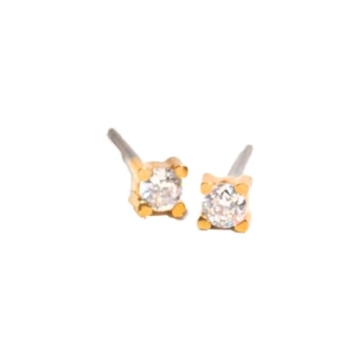 Tini Lux Celeste Hypoallergenic Titanium Stud Earrings - Gold for Sensitive Ears