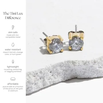 Hypoallergenic Titanium Gold Stud Earrings for Women