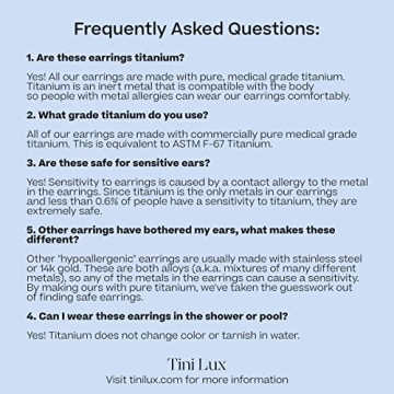 Hypoallergenic Titanium Gold Stud Earrings for Women