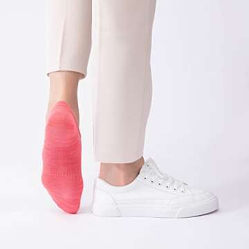 IDEGG No Show Socks Women 10 Pairs Low Cut Anti-Slid Novelty Athletic Casual Invisible Liner Socks