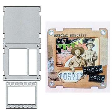 Sunnykid Retro Slides Design Metal Cutting Die CutsOld-Fashioned Basic Retro Slides Design Stencils DIY Crafts Card Cutting Dy Cuts for DIY Emboss Card Making Photo Decorative Paper Dy Scrapbooking