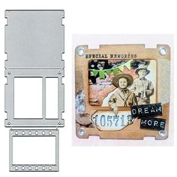 Sunnykid Retro Slides Design Metal Cutting Die CutsOld-Fashioned Basic Retro Slides Design Stencils DIY Crafts Card Cutting Dy Cuts for DIY Emboss Card Making Photo Decorative Paper Dy Scrapbooking