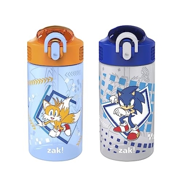 Zak Designs Sonic Kids' 2-Pack Leak-Proof Water Bottles - Fun and Functional!