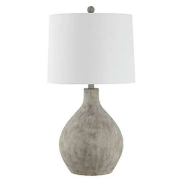 SAFAVIEH Lighting Collection Tolen Modern Rustic Farmhouse Grey 26-inch Bedroom Living Room Home Office Desk Nightstand Table Lamp (LED Bulb Included)