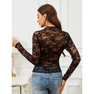 Stylish Donnalla Lace Long Sleeve Tops for Women
