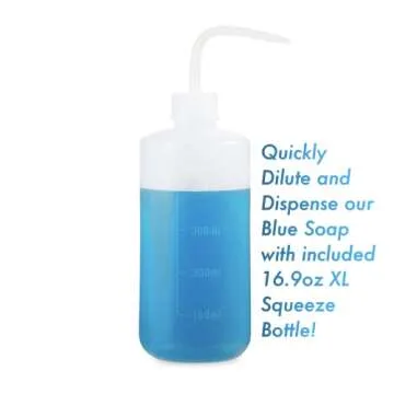 RetroDeco Ultra Concentrated 16.9oz Tincture of Blue Tattoo Soap USP: Makes 1.3 Gallons of Blue Soap with XL 16.9oz Squeeze Bottle For Skin and Piercings, Better Than Green Soap