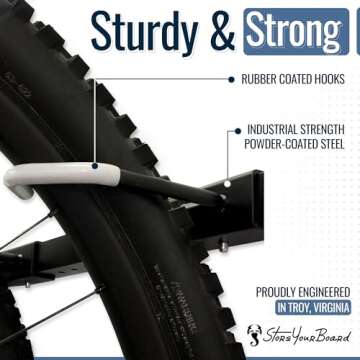 Teal Triangle Freestanding 5 Bike Storage Rack, The Original G-Bike, Indoor Garage Floor Stand, Bicycle Organizer