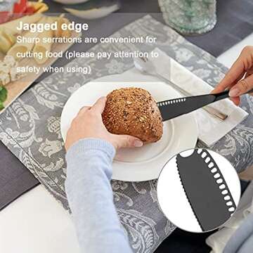 Mlesi 2-Pack Butter Stainless Steel Butter Spreader Knife,Multifunctional Butter Knife for Cold Butter,3 in 1 Kitchen Gadgets, Butter Spreader and Grater with Serrated Edge (Black), 8.66×1.37×0.11 in