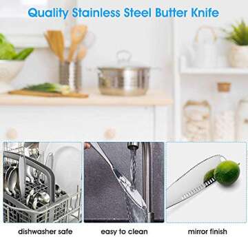 Mlesi 2-Pack Butter Stainless Steel Butter Spreader Knife,Multifunctional Butter Knife for Cold Butter,3 in 1 Kitchen Gadgets, Butter Spreader and Grater with Serrated Edge (Black), 8.66×1.37×0.11 in