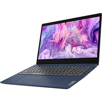 Lenovo IdeaPad 3 15.6" HD (1366x768) Touchscreen Laptop, Intel Core i5-10210U, 1.6GHz, 8GB RAM, 512GB SSD, Windows 10 Home, Abyss Blue