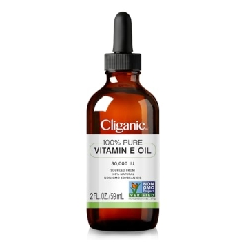 Cliganic 100% Pure Vitamin E Oil for Skin, Hair & Face - 60,000 IU, Non-GMO Verified | Natural D-Alp...