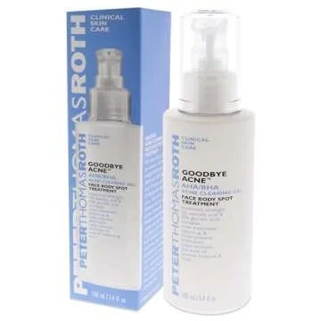 Peter Thomas Roth | Goodbye Acne AHA/BHA Acne Clearing Gel | Face Body Spot Treatment, Maximum-Strength Acne Spot Treatment, 3.4 Fl Oz (Pack of 1)