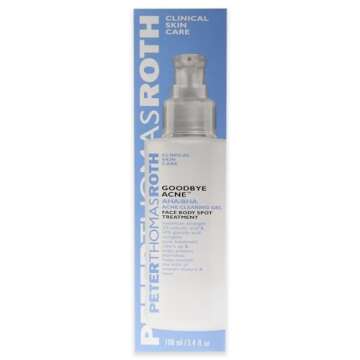 Peter Thomas Roth | Goodbye Acne AHA/BHA Acne Clearing Gel | Face Body Spot Treatment, Maximum-Strength Acne Spot Treatment, 3.4 Fl Oz (Pack of 1)
