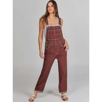 ANRABESS Womens Jean Overalls Loose Fit Adjustable Strap Denim Jumpsuits Rompers Bib Overall 2025 Sp...