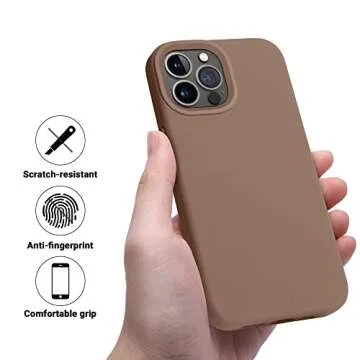 OTOFLY Compatible with iPhone 13 Pro Case,[Military Grade Drop Protection] [Anti-Scratch Microfiber Lining] Silicone Shockproof Protective Phone Case Slim Thin Cover 6.1 inch, Light Brown