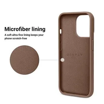 OTOFLY Compatible with iPhone 13 Pro Case,[Military Grade Drop Protection] [Anti-Scratch Microfiber Lining] Silicone Shockproof Protective Phone Case Slim Thin Cover 6.1 inch, Light Brown
