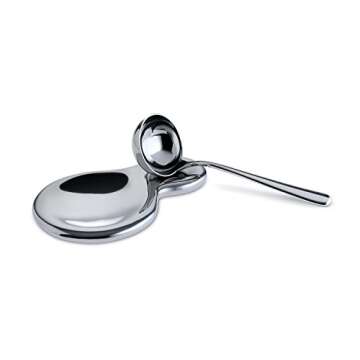 Elegant Alessi T-1000 Spoon Rest in Stainless Steel Mirror Finish