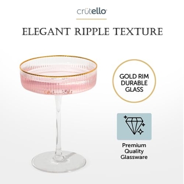 Crutello Champagne Coupe Glasses Set - Elegant Gift