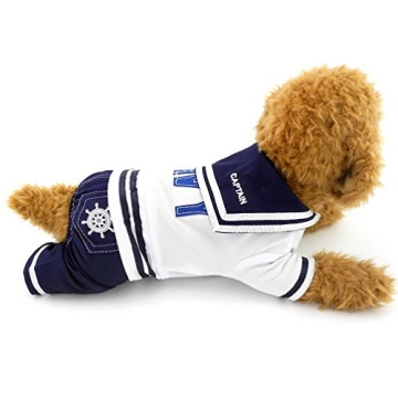 Stylish Navy Captain Costume for Small Pets