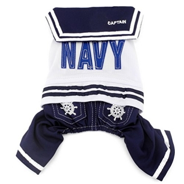 Stylish Navy Captain Costume for Small Pets