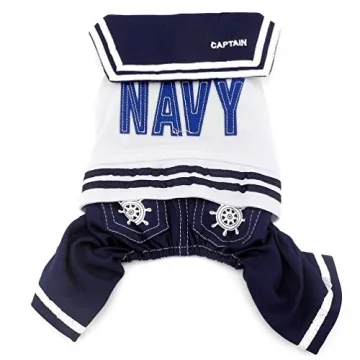 Stylish Navy Captain Costume for Small Pets