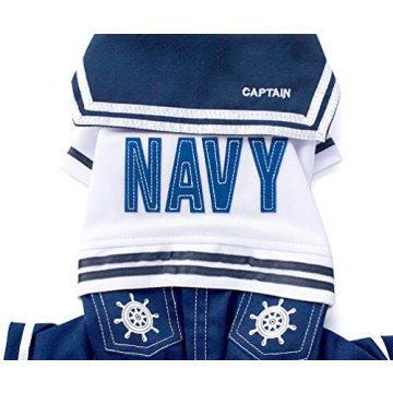 Stylish Navy Captain Costume for Small Pets