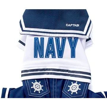 Stylish Navy Captain Costume for Small Pets