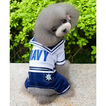 Stylish Navy Captain Costume for Small Pets