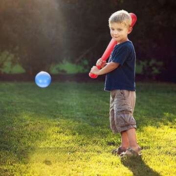 ELEMARA 2 Inflatable Baseball Bats, Kids Inflatable Toys for Inflatable Bouncer with 4 Ball Pit Balls for Kids 3-8 Years Old, 19 Inch