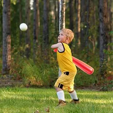 ELEMARA 2 Inflatable Baseball Bats, Kids Inflatable Toys for Inflatable Bouncer with 4 Ball Pit Balls for Kids 3-8 Years Old, 19 Inch