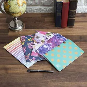 Elan Publishing Company Field Notebook/Journal - 5"x8" - Assorted Patterns - Lined Memo Book - Pack of 5