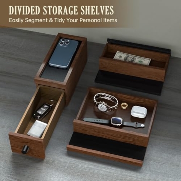 NiHome 3 Tier Wooden Cologne Organizer Handcrafted