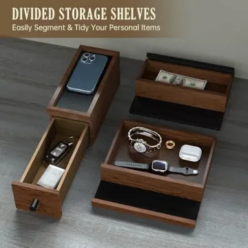 NiHome 3 Tier Wooden Cologne Organizer Handcrafted