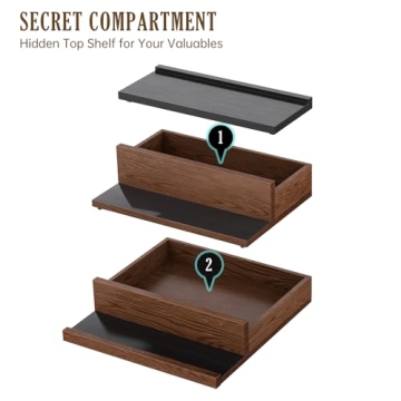 NiHome 3 Tier Wooden Cologne Organizer Handcrafted