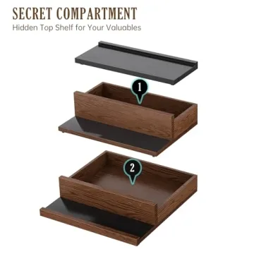 NiHome 3 Tier Wooden Cologne Organizer Handcrafted