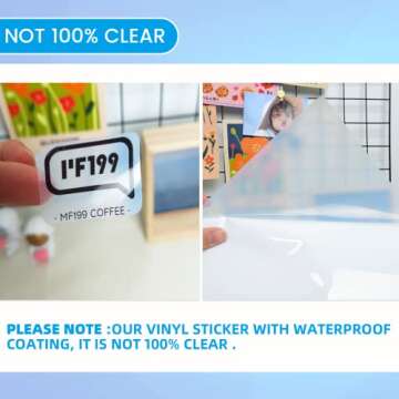 Uinkit 105Sheets Premium 90% Clear Vinyl Sticker Paper for Inkjet Printer - Include 100 Sheets Clear...