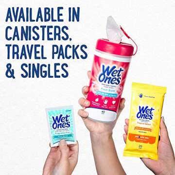 Wet Ones Antibacterial Hand Wipes, Fresh Scent, 48 Individually Wrapped Wipes in a Dispenser, Packaging May Vary